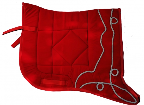 Saddlepad Barock for Showriding " Feria"  in red with silver lace